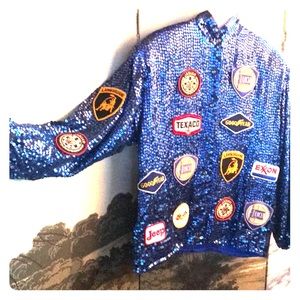 Nannelle Full Blue Sequin Custom Race Jacket